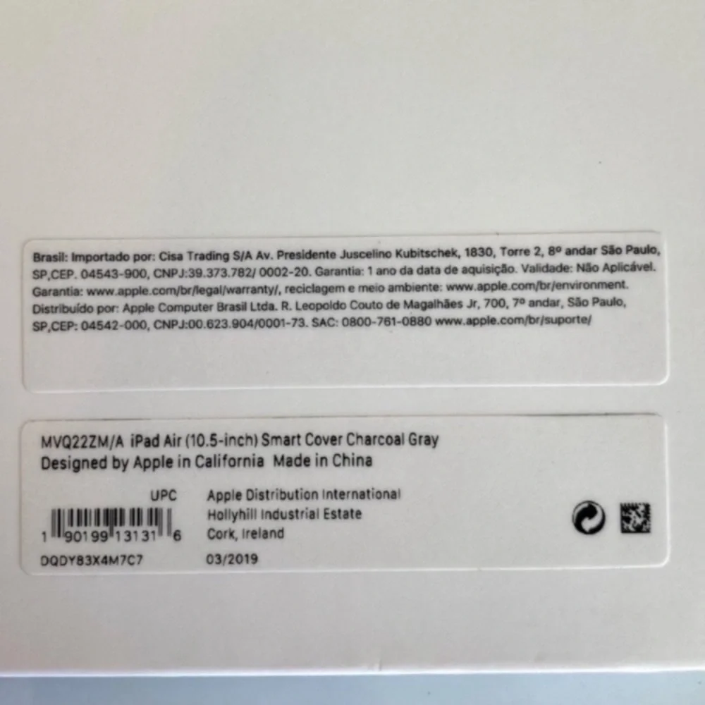 Apple iPad Air (10.5-inch) Smart Cover Charcoal Gray New in Package